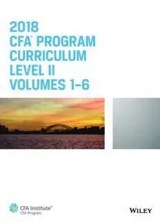 CFA Program Curriculum 2018 Level II .